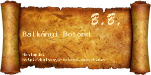 Balkányi Botond névjegykártya